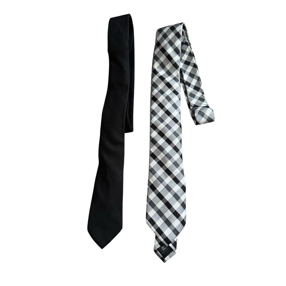 Lot of 2Mens Tie Silk Polyester Calvin Klein Ties CKKlein
